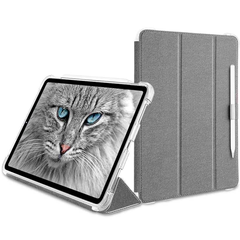 For 2024 iPad Pro11 inch Flip Leather Case with Clear TPU Bumper Cover 